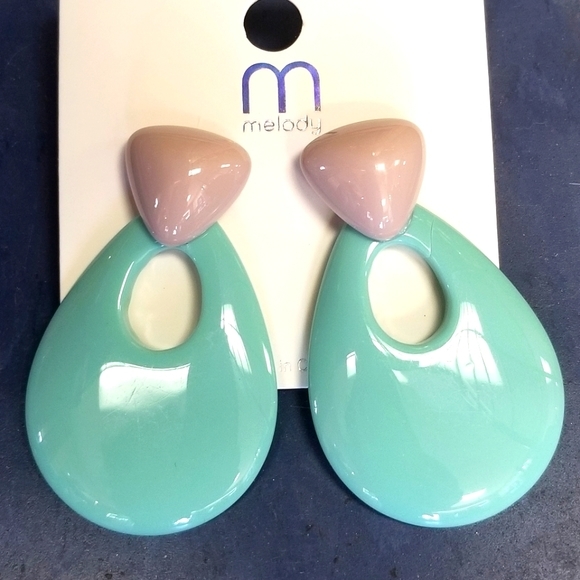 3 for $15 Two Tone Teal & Grey Teardrop Earrings - Picture 1 of 1